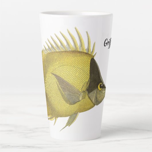 Geel Tropische Chelmon longirostris,  Vis Latte Mok (Voorkant)