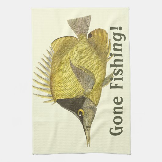 Geel Tropische Chelmon longirostris,  Vis Theedoek (Verticaal)