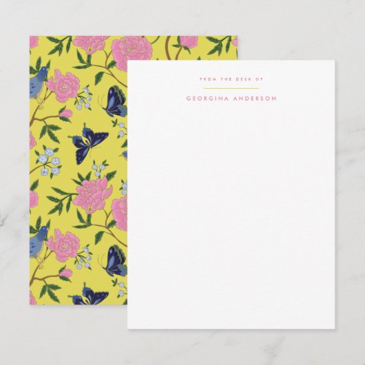 Geel  Tuin Persoonlijk briefpapier Notitiekaartje (Voorkant / Achterkant)