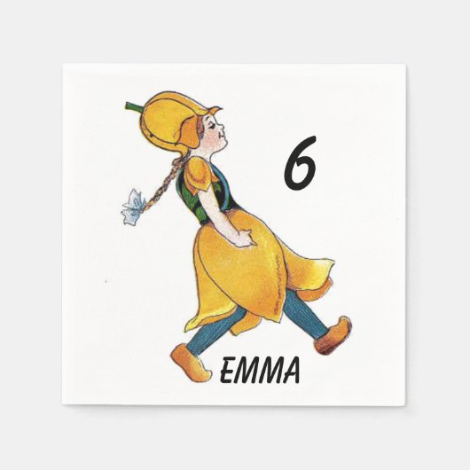 Geel Tulip Cute Flower Floral Birthday Girl Servet (Voorkant)