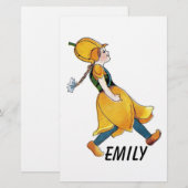 Geel Tulip Cute Flower Floral Funny Girl Briefpapier (Voorkant / Achterkant)