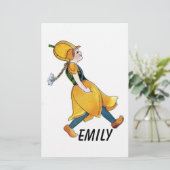 Geel Tulip Cute Flower Floral Funny Girl Briefpapier (Staand voorkant)