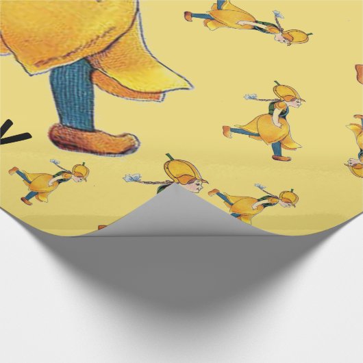 Geel Tulip Cute Flower Floral Funny Girl Cadeaupapier (Hoek)