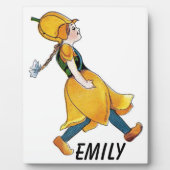 Geel Tulip Cute Flower Floral Funny Girl Fotoplaat (Voorkant)