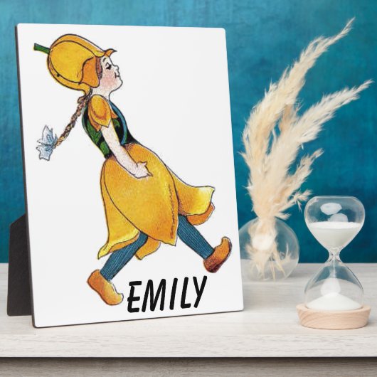 Geel Tulip Cute Flower Floral Funny Girl Fotoplaat (Zijkant)