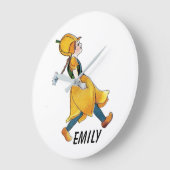 Geel Tulip Cute Flower Floral Funny Girl Grote Klok (Hoek)