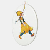 Geel Tulip Cute Flower Floral Funny Girl Keramisch Ornament (Links)