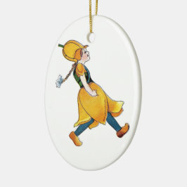 Geel Tulip Cute Flower Floral Funny Girl Keramisch Ornament