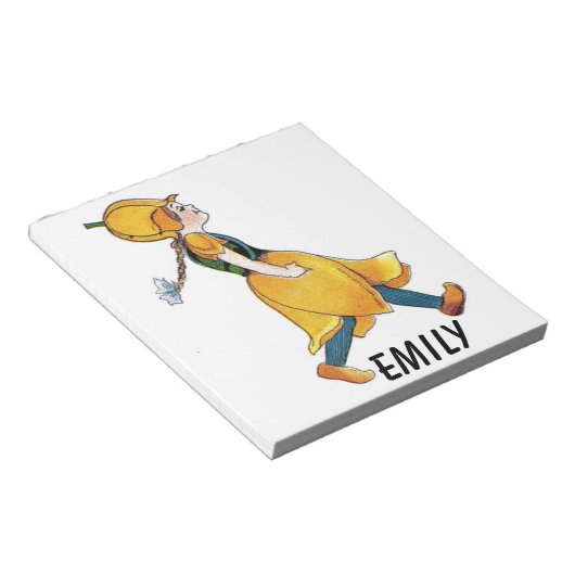 Geel Tulip Cute Flower Floral Funny Girl Notitieblok (Schuin)