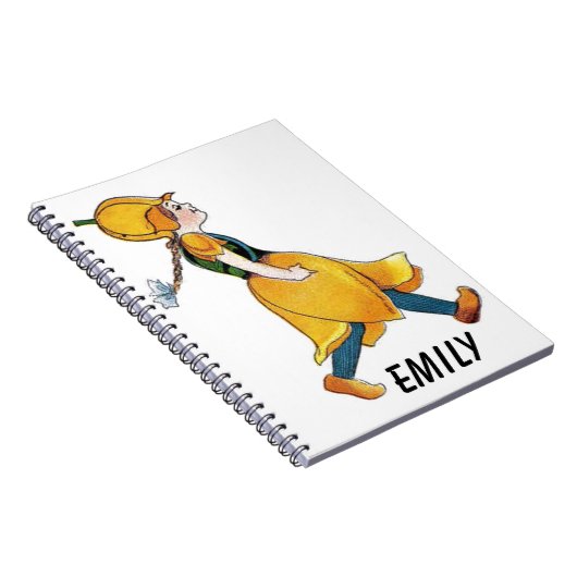 Geel Tulip Cute Flower Floral Funny Girl Notitieboek (Rechterzijde)