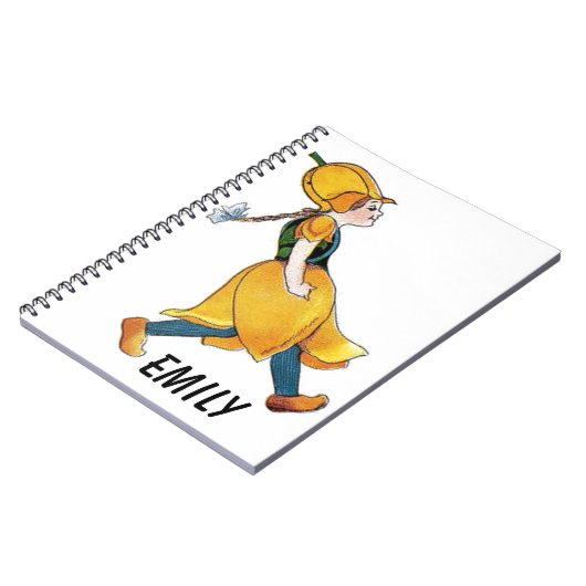 Geel Tulip Cute Flower Floral Funny Girl Notitieboek (Linkerzijde)