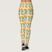 Geel tulp bloempatroon op crème leggings (Achterkant)