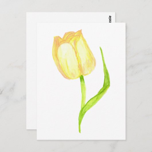 Geel Tulp Briefkaart (Voorkant / Achterkant)