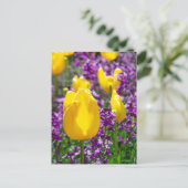 Geel Tulp Briefkaart (Staand voorkant)