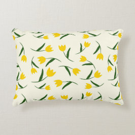 Geel Tulp Patroon  Accent Kussen