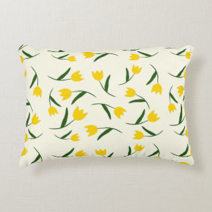 Geel Tulp Patroon  Accent Kussen