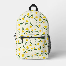 Geel Tulp Patroon  Bedrukte Rugzak