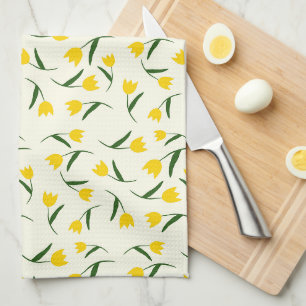 Geel Tulp Patroon Theedoek