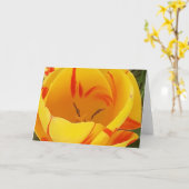 Geel Tulp Wenskaart Kaart (Gele Bloem)