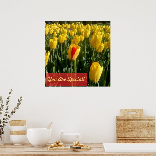 Geel TulpenPoster Poster (Keuken)