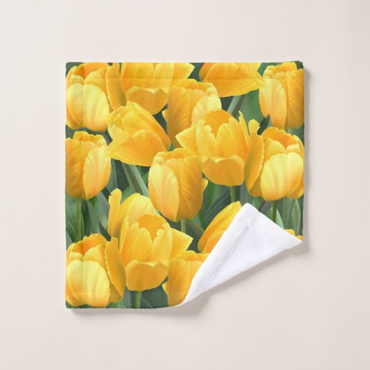 Geel Tulpenveld Bad Handdoek (Wasdoekje)