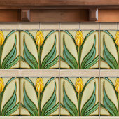 Geel Tulpenwanddecor Art Deco Tegeltje