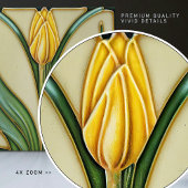 Geel Tulpenwanddecor Art Deco Tegeltje