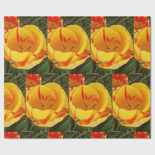 Geel tulppapier cadeaupapier (Vlak)