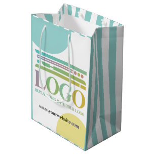 Geel Turquoise Cirkels Strepen Logo Website Medium Cadeauzakje