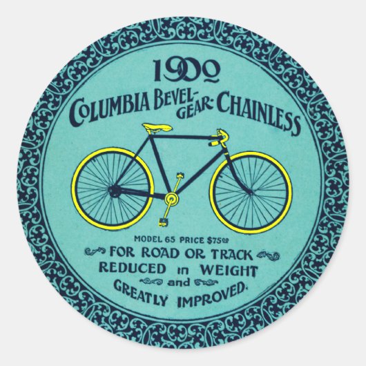  Geel Turquoise Columbia Fiets Sticker (Voorkant)