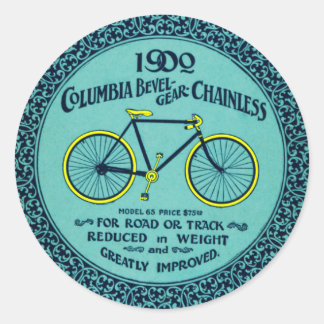 Geel Turquoise Columbia Fiets Sticker
