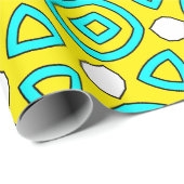 Geel & Turquoise geometrisch patroon Cadeaupapier (Rol Hoek)