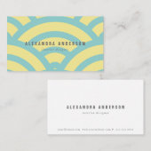 Geel & turquoise golfpatroon Visitekaartje (Voorkant / Achterkant)