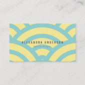 Geel & turquoise golfpatroon Visitekaartje (Voorkant)