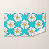 Geel Turquoise White Daisy Pattern Bad Handdoek (Handdoek)