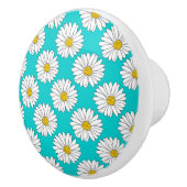 Geel Turquoise White Daisy Pattern Keramische Knop (Rechts)