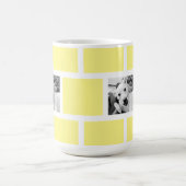 Geel Twee Foto Modern Vierkant Ontwerp Funny Dog Koffiemok (Center)