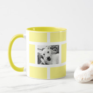 Geel Twee Foto Modern Vierkant Ontwerp Funny Dog Mok