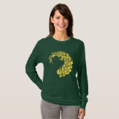  geel twintiger art deco bubbels patroon t-shirt (Voorkant volledig)