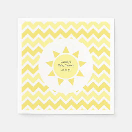 Geel U bent mijn zonneschijn themafeest Servetten (Voorkant)