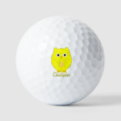 Geel Uil Ontwerp Golfballen (Voorkant)