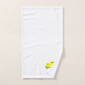 Geel Uil ontwerp met monogram Bad Handdoek (Handdoek)
