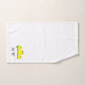 Geel Uil ontwerp met monogram Bad Handdoek (Handdoek)