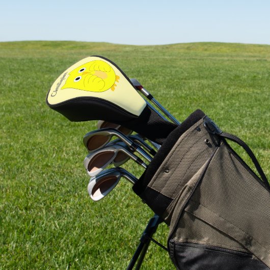 Geel Uilontwerp Golfheadcover (Insitu)