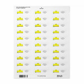 Geel Uilontwerp Retouradres Etiket (Full Sheet)