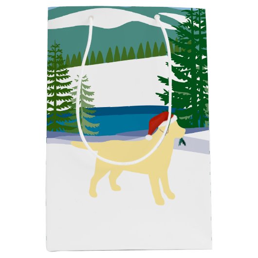 Geel Uitzicht van de Eerste Kerstwinter van de Lab Medium Cadeauzakje (Voorkant)