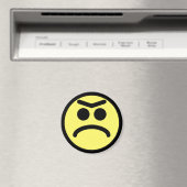 Geel Unibrow Frown Face Magneet (Insitu (Vaatwasser))