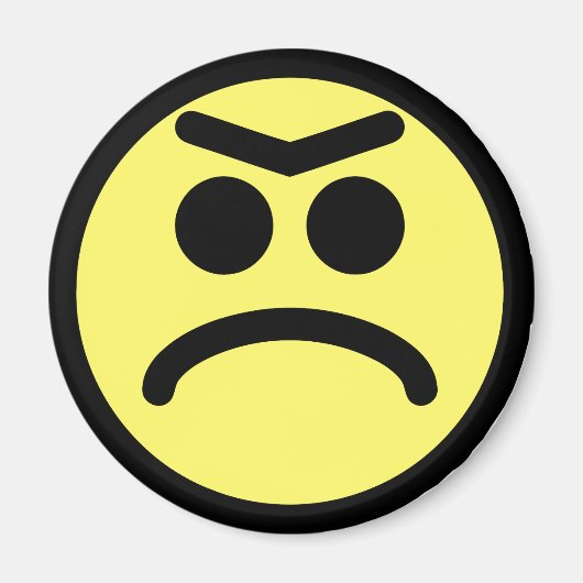 Geel Unibrow Frown Face Magneet (Voorkant)