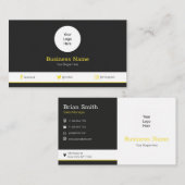 Geel Uw Logo Moderne Sociale Media Profiel Visitekaartje (Voorkant / Achterkant)