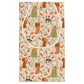 Geel Vakantie Huisdieren Patroon Klein Cadeauzakje (Achterkant)